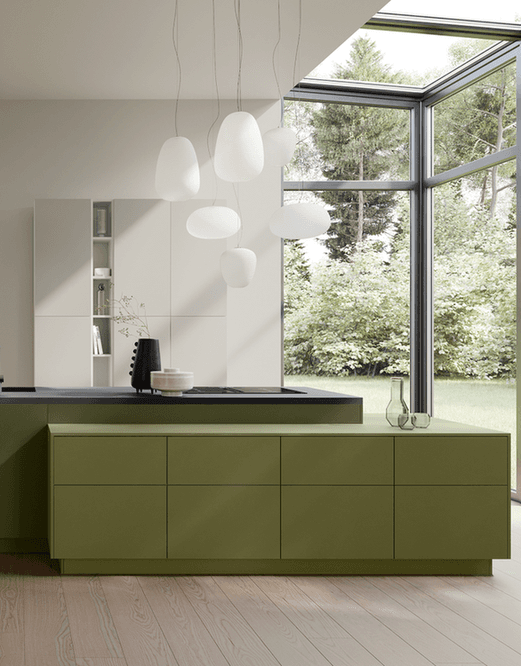 Contemporary kitchen inspiration featuring dark cabinetry