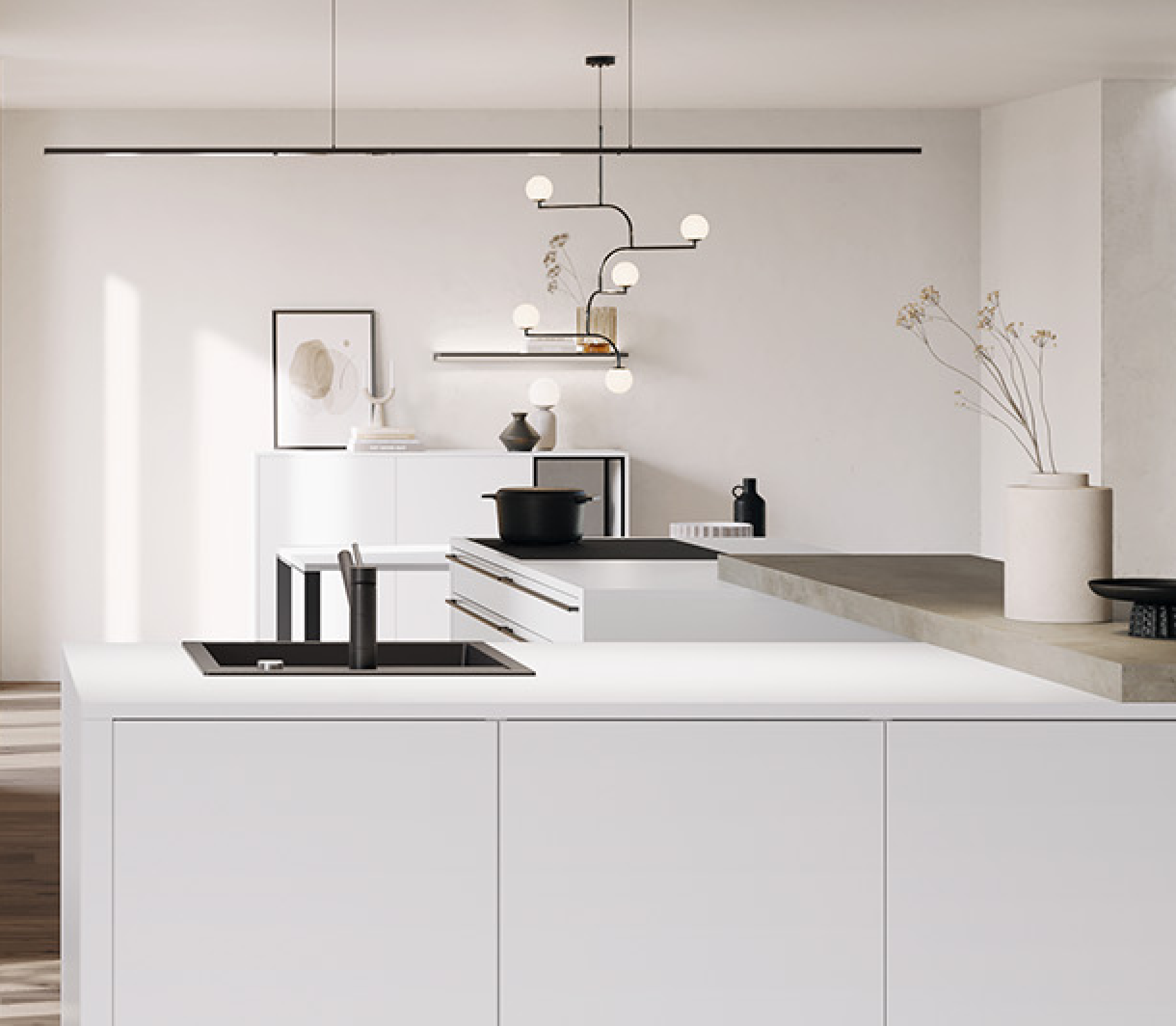 Pull-out pantry storage detail