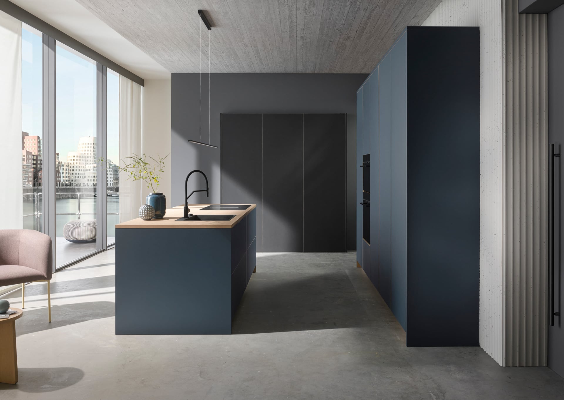 Precisely fitted German kitchen cabinetry