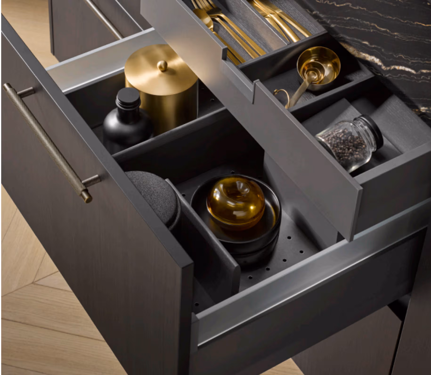 Kitchen space showcasing natural materials