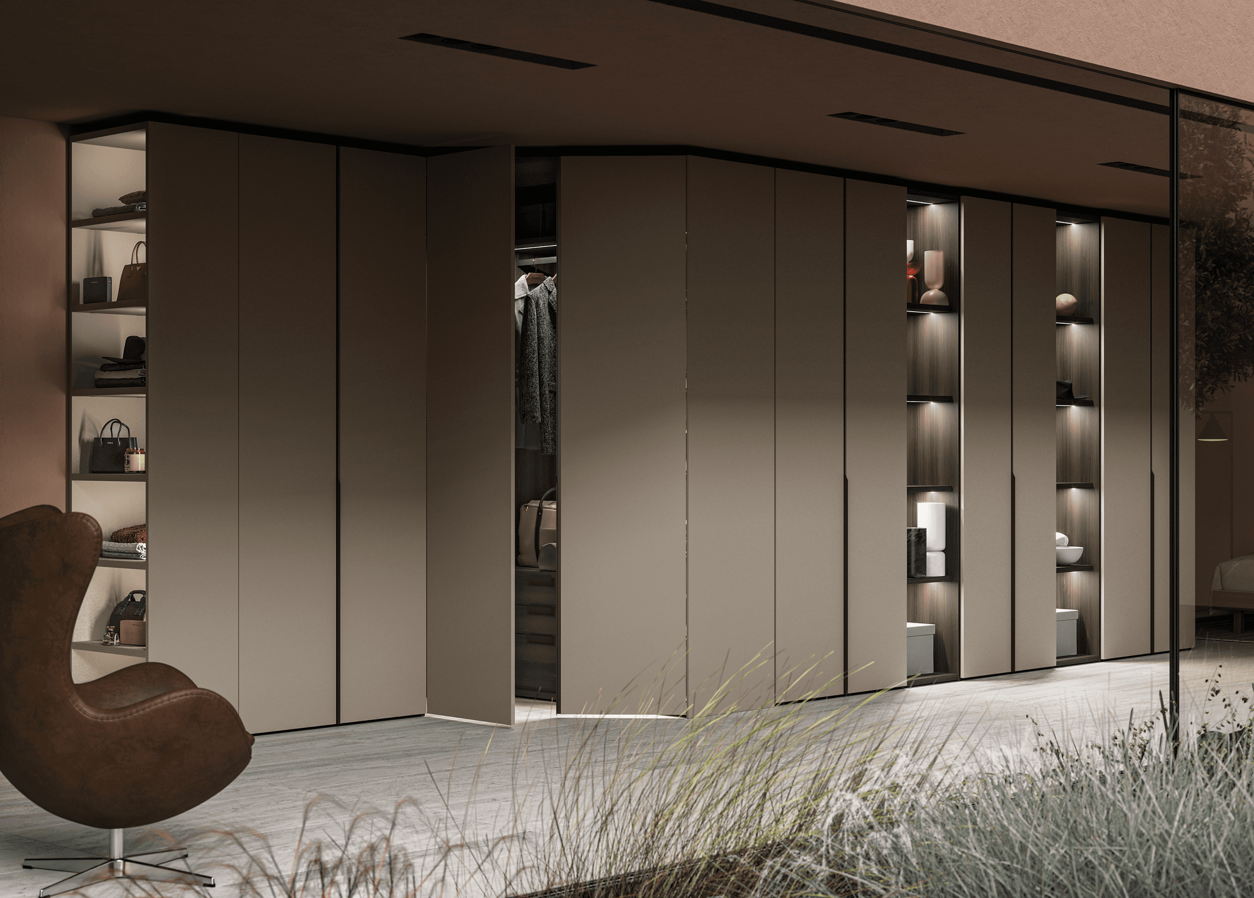 Built-in wardrobe showcase